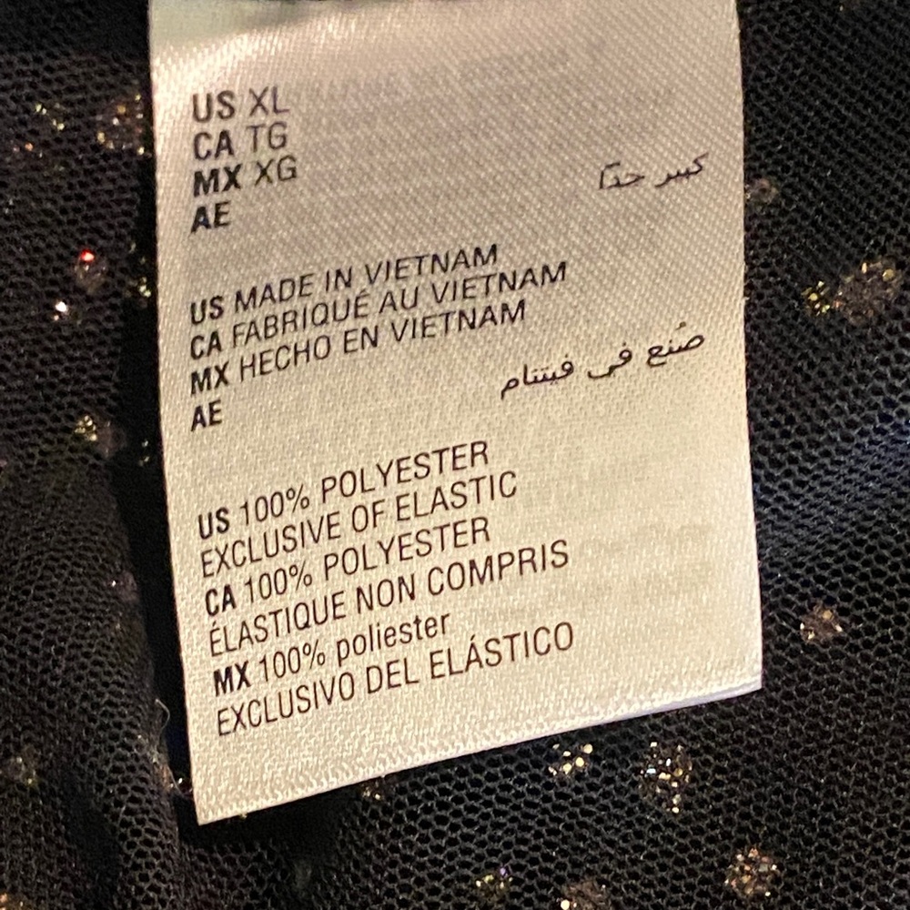 INC International Concepts Black Sheer Blouse with Gold Accent - Picture 4 of 4